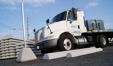 Concrete Truck Bumpers for a Trucking Terminal